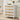 Beige White Mid Century Modern 4 Drawer Dresser Wide Wood Vintage Chest of Drawers with Burlap Rattan Drawers