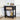 Black 21.65" H Modern Wood Nightstand End Table with Flax Finish and Drawer