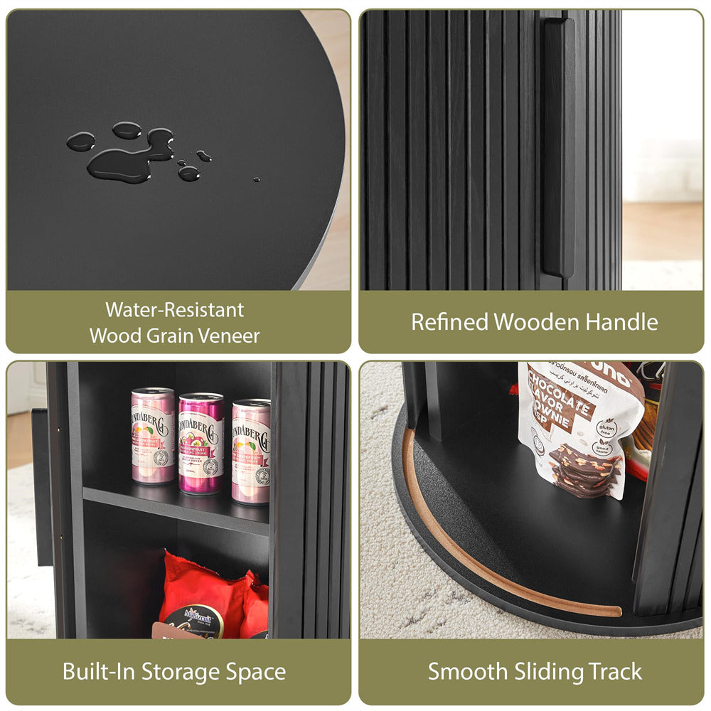 Collage of a black pet ramp with features highlighted on a gray background.