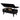 Black storage bench with open lid on a white background