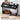 Black 43.3" Mid Century Entryway Sofa Console Table with Fluted Drawers and Storage