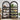 Black bookshelf with decorative items against a white wall