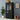 Black 70" H Wardrobe Closet with 2 Glass Doors and 3 Fluted Drawers