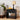 Black Mid Century Modern Farmhouse Wood Nightstand with Wave Panel Drawer