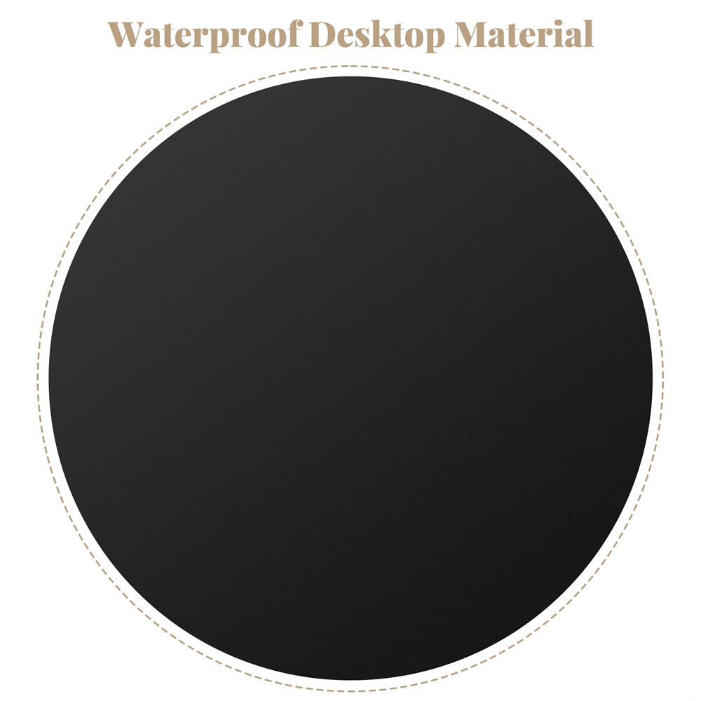 Black circular material with 'Waterproof Desktop Material' text