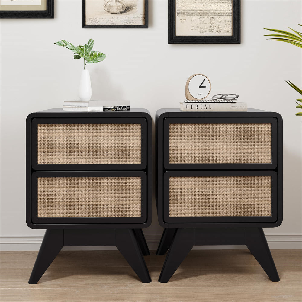 Black Modern NightStand Set of 2