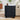 Black Modern Oval End Table Set of 2 with Storage Space and Sliding Door