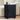 Black Modern Oval End Table Set of 2 with Storage Space and Sliding Door