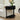 Black Modern Small Fluted Half Moon Entryway Console Table with Storage and Solid Wood Legs