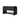 Black storage bench with a cushion on a white background