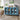 Modern Sideboard Cabinet Console Table Blue with Glass Doors