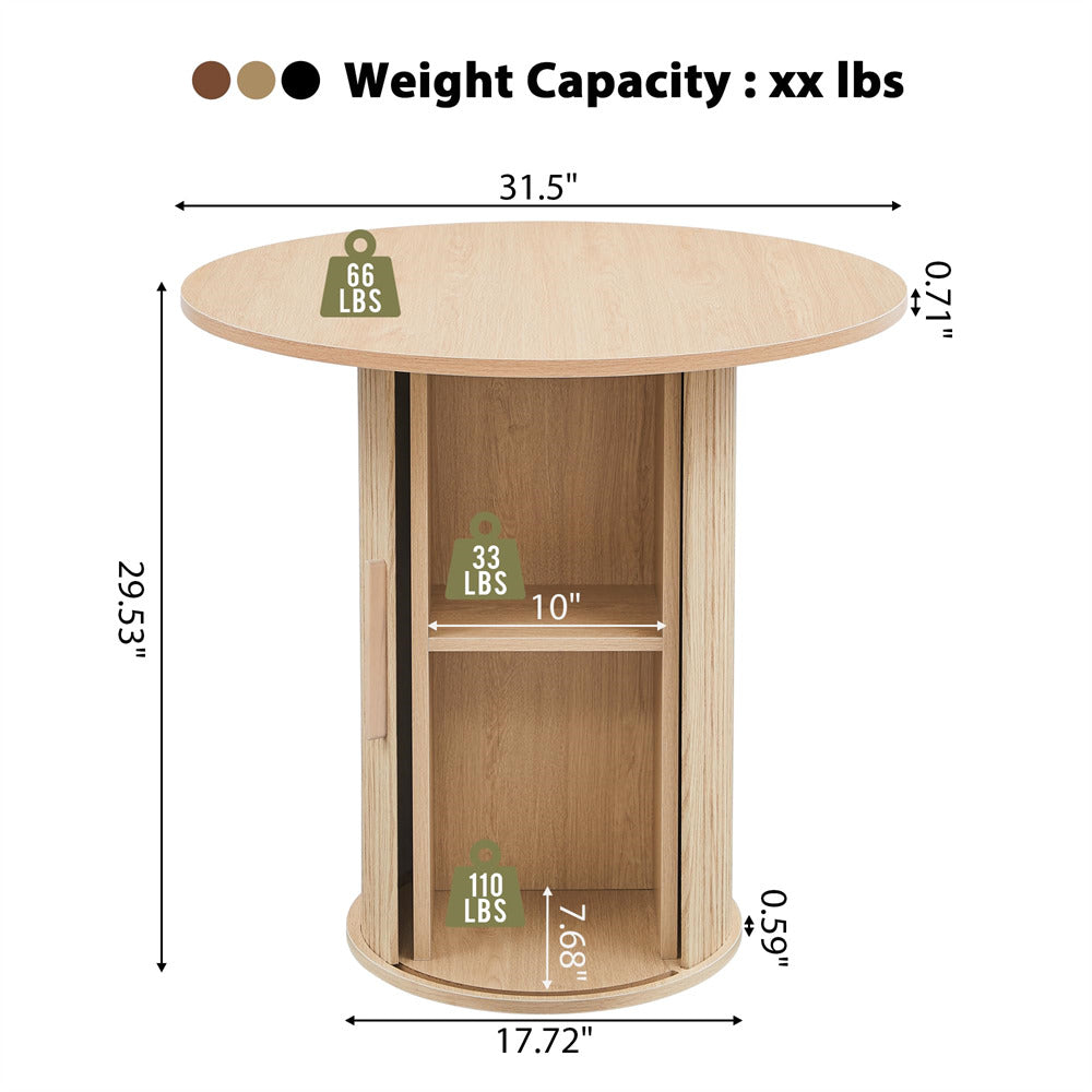 Wooden table with measurements and weight capacity indicators on a white background