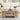 Natural 43.3" Wood Farmhouse Fluted Oval Coffee Table with Storage with Large Storage Shelf