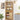 Natural 71" 6-Tier Tall Corner Storage Cabinet with 2 Fluted Doors