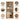 Natural 71" 6-Tier Tall Corner Storage Cabinet with 2 Fluted Doors