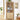 Natural 71" 6-Tier Tall Corner Storage Cabinet with 2 Fluted Doors