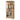 Wooden bookshelf with decorative items on a white background