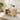Natural Mid-Century Modern Oval Fluted Coffee Table with Storage & Sliding Doors