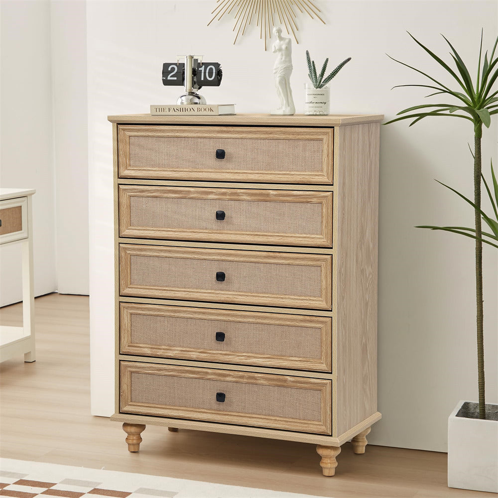 mid century modern 5 drawer dresser