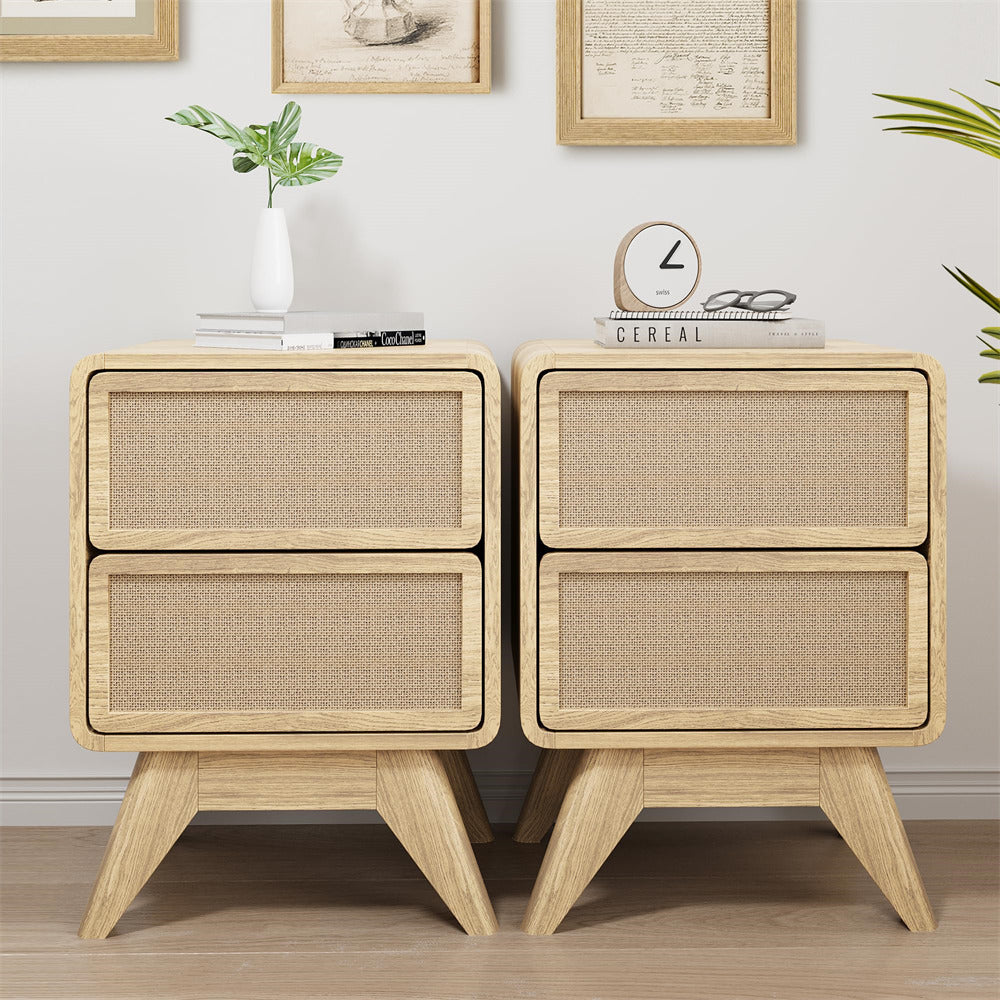 Natural Modern NightStand Set of 2