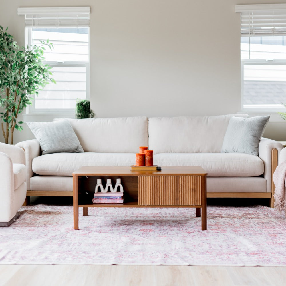 Walnut Rectangular Wood Coffee Table , 39"