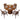 Walnut 47 inch Round Kitchen Dining Table for 4 with 2-Layer Storage Shelf and Wood Slide Door