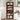 Walnut 71" 6-Tier Tall Corner Storage Cabinet with 2 Fluted Doors