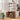 Walnut 71” Freestanding Tall 6 Tier Arched Bookshelf with Fluted Doors and Open Display Storage Shelf