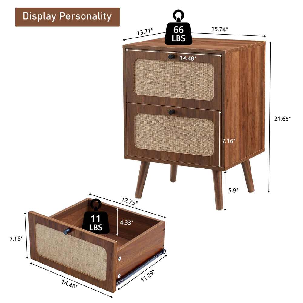 Wooden cabinet with dimensions and weight labels on a white background