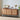 Walnut Modern Farmhouse Sideboard Buffet Storage Cabinet with 3 Flax Door and Adjustable Shelves