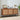Walnut Modern Farmhouse Sideboard Buffet Storage Cabinet with 3 Flax Door and Adjustable Shelves