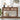 Walnut Modern Narrow Boho Entryway Console Table with Open Storage Shelves and Burlap Rattan Drawers