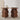 Two wooden side tables with decorative items on a neutral background