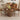 Walnut Modern Round Dining Table for 4 Farmhouse Small Circle Kitchen Table with Wood Strip Base