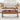 Wooden coffee table with lift-top feature in a living room setting.