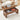 Wooden coffee table with storage compartment in a living room setting
