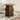 Walnut Modern Wooden Pedestal Round Small Side Table with Wave Legs
