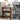 Before and after comparison of a shoe rack with shoes on shelves.