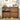 Wooden shoe cabinet with shoes on a wooden floor, decorated room.
