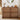 Wooden cabinet with decorative items in a living room setting