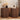 Walnut Small Round Side Table Fluted Night Stand Set of 2