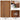 Wooden door with unique stripe pattern, curved corner, and high-quality metal hinges.