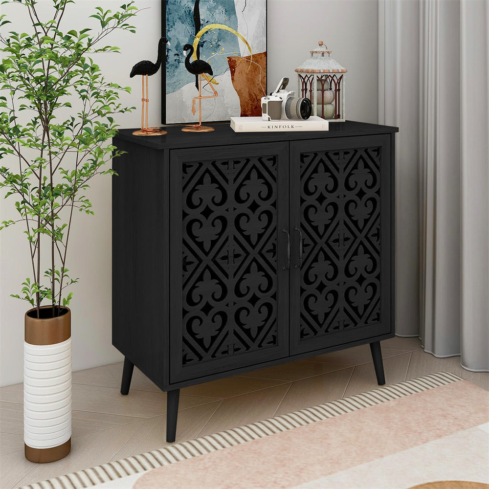 Accent Kitchen Sideboard Storage Console Table with Cutout Car