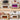 A four-panel collage showing an electric fireplace styled for different holidays: Daily Routine, Halloween, Thanksgiving Day, and Christmas. The fireplace has a cream-colored mantel and frame with a glowing orange fire effect inside.