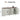 Beige White Modern Sideboard Storage Cabinet Console Table with 4 Doors and Adjustable Shelves