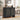 Black 31.5" Sideboard Storage Cabinet with 2 Doors & Arched Striped Pattern