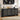 Black 31.5" Sideboard Storage Cabinet with 2 Doors & Arched Striped Pattern