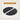 Black round tabletop with assembly instructions on a light gray background