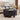 Black 33.5" Farmhouse Wood Round Lift-Top Coffee Table with Sliding Door & Ball Legs