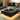Black 35.4" Modern Square Coffee Table Recessed Hollow Center with RGB LED Lights
